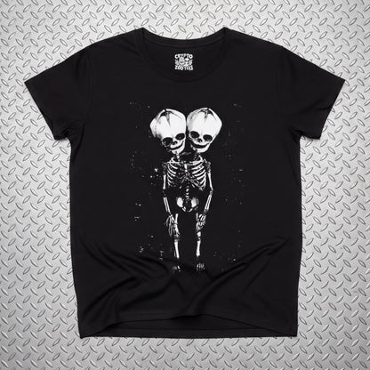 T-Shirt - 2 Headed Skeleton | Punk Goth | Skulls & Skeletons | Ladies Racerback from SHIRT MONSTERS