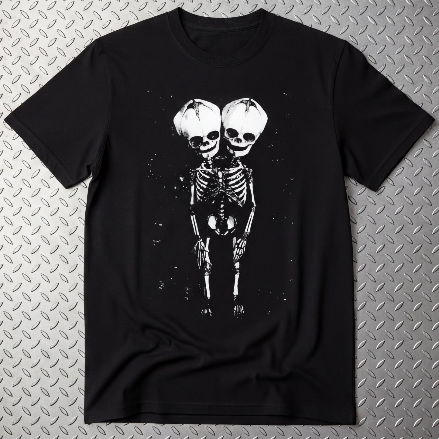 T-Shirt - 2 Headed Skeleton | Punk Goth | Skulls & Skeletons | Ladies Racerback from SHIRT MONSTERS