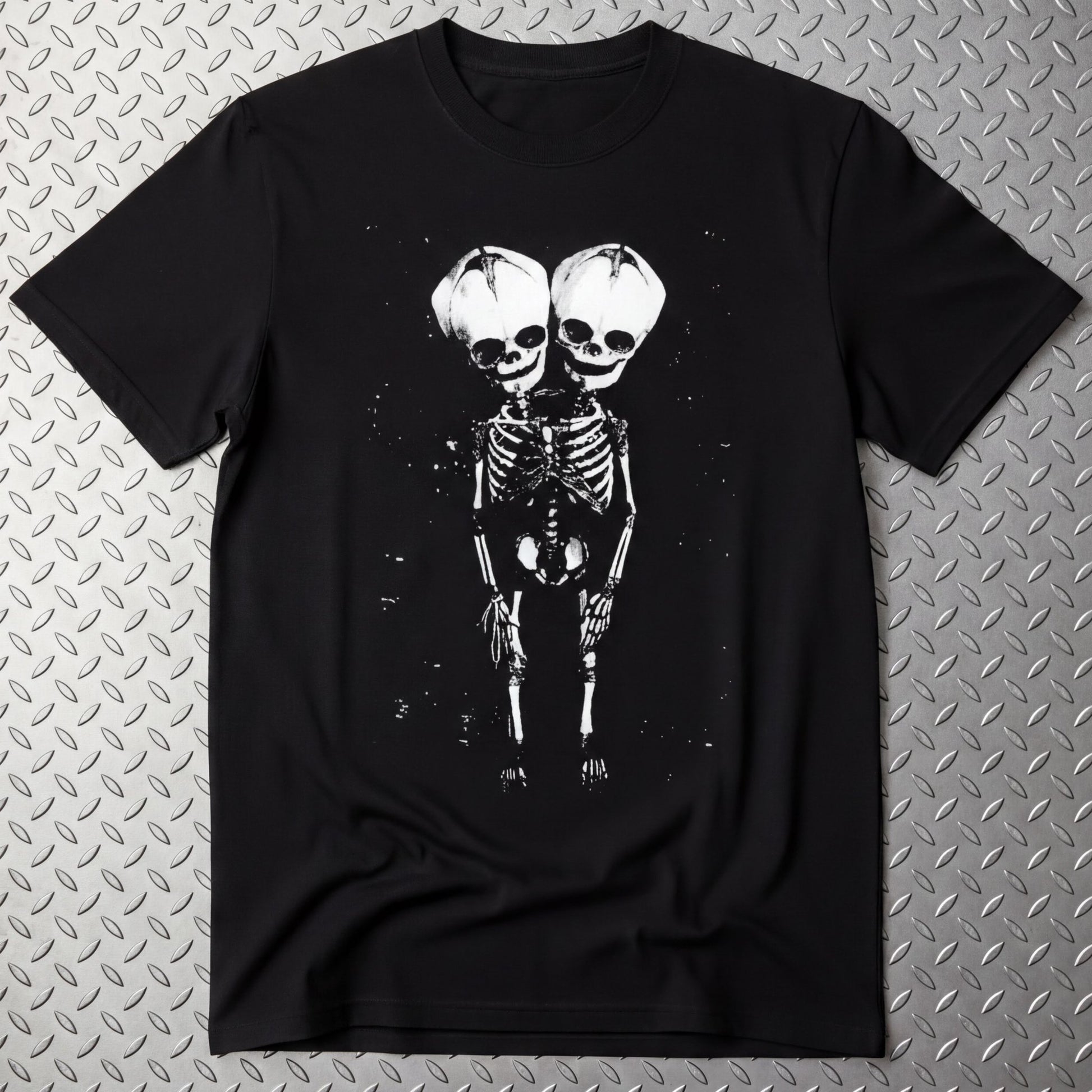 T-Shirt - 2 Headed Skeleton | Punk Goth | Skulls & Skeletons | Ladies Racerback from SHIRT MONSTERS