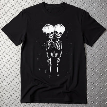 T-Shirt - 2 Headed Skeleton | Punk Goth | Skulls & Skeletons | Ladies Racerback from SHIRT MONSTERS