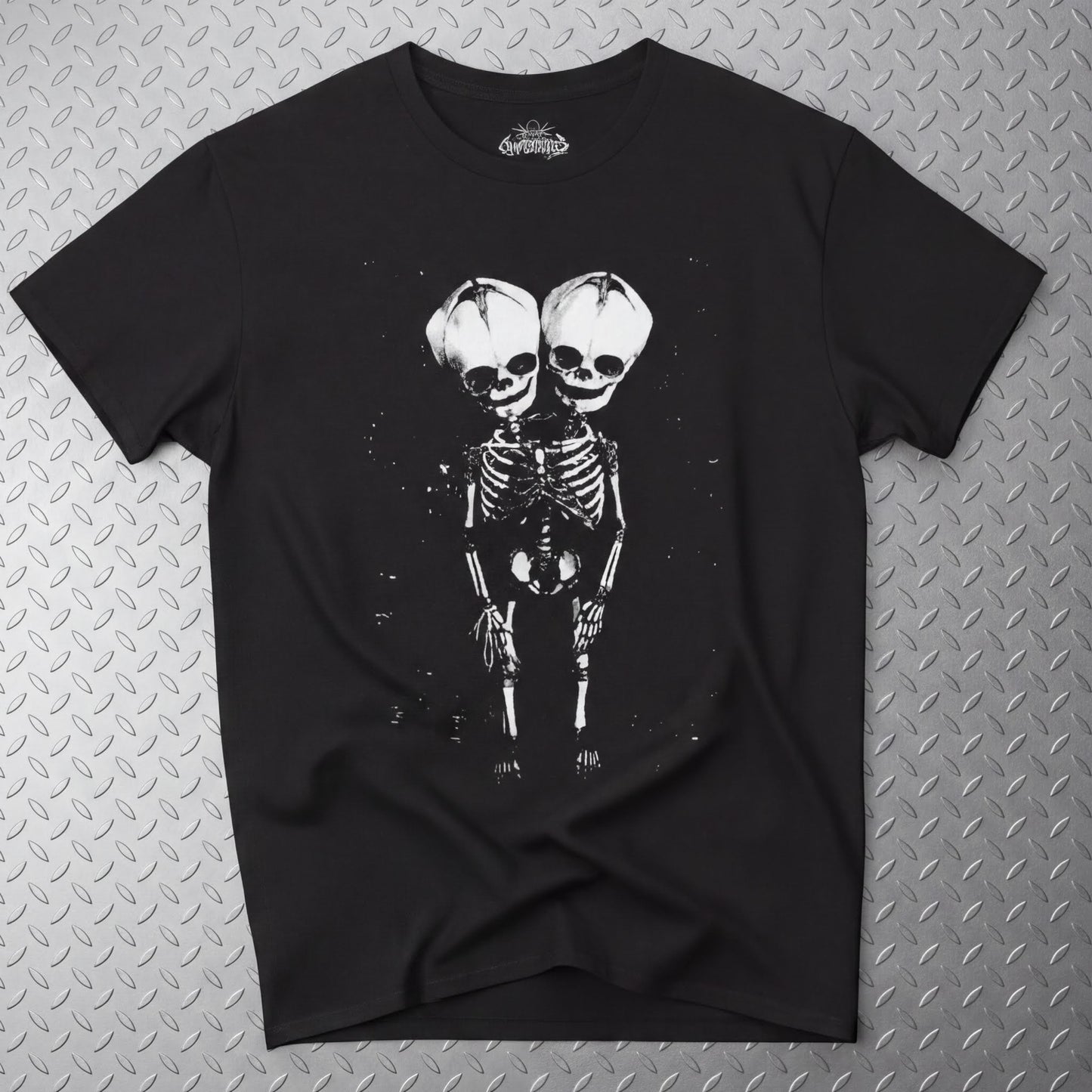 T-Shirt - 2 Headed Skeleton | Punk Goth | Skulls & Skeletons | Ladies Racerback from SHIRT MONSTERS