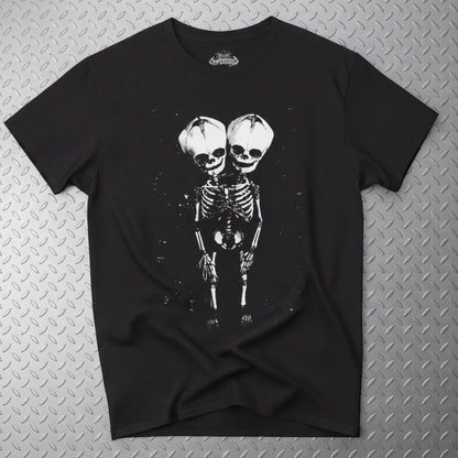 T-Shirt - 2 Headed Skeleton | Punk Goth | Skulls & Skeletons | Ladies Racerback from SHIRT MONSTERS