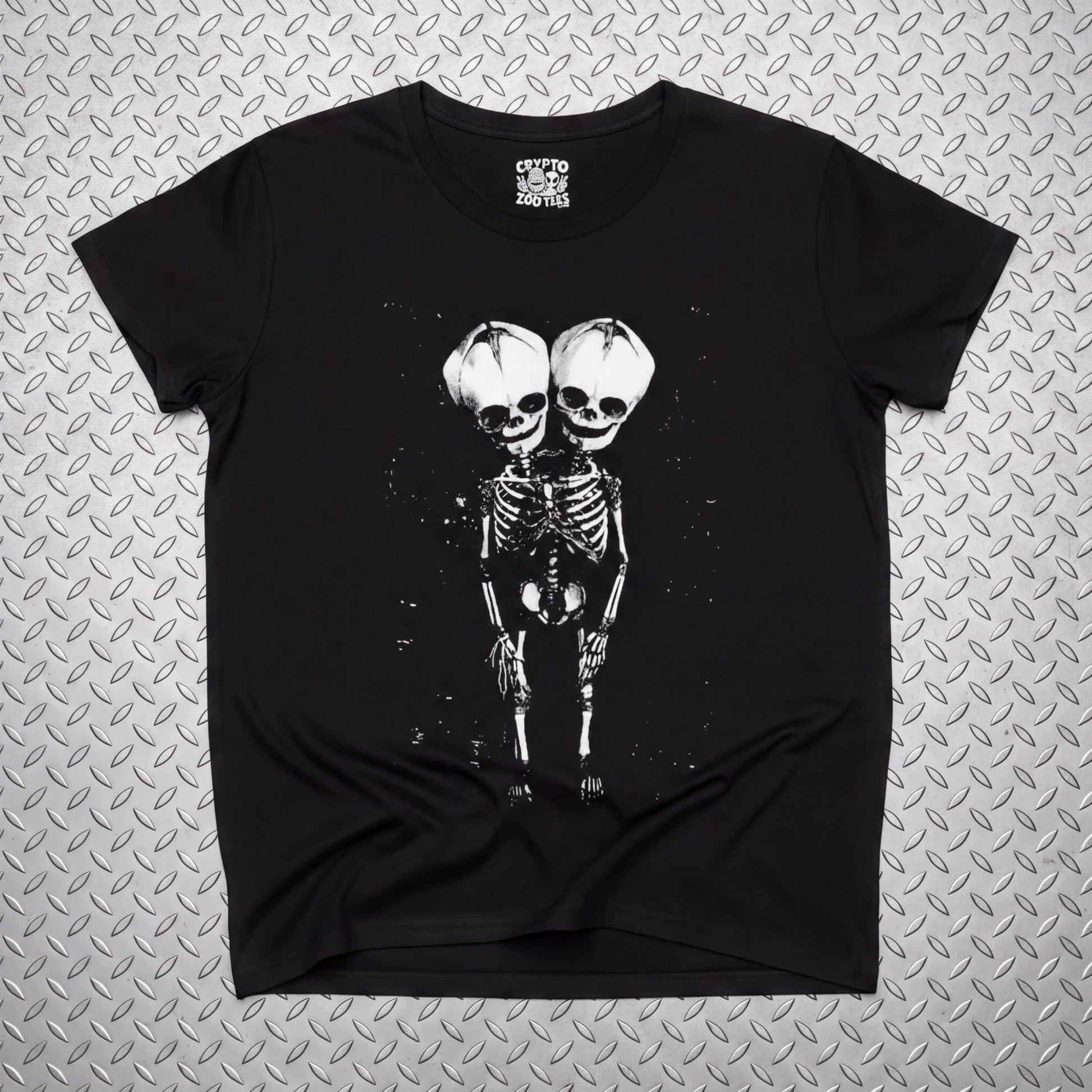 T-Shirt - 2 Headed Skeleton | Punk Goth | Skulls & Skeletons | Ladies Tee from SHIRT MONSTERS