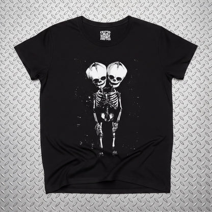 T-Shirt - 2 Headed Skeleton | Punk Goth | Skulls & Skeletons | Ladies Tee from SHIRT MONSTERS