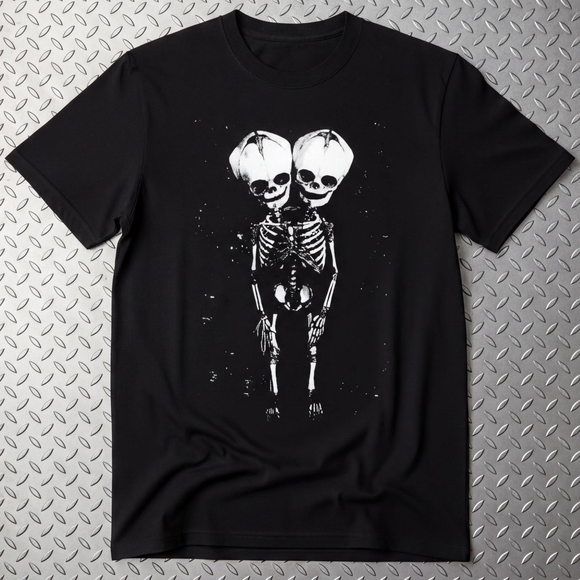 T-Shirt - 2 Headed Skeleton | Punk Goth | Skulls & Skeletons | Ladies Tee from SHIRT MONSTERS