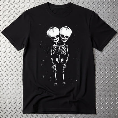 T-Shirt - 2 Headed Skeleton | Punk Goth | Skulls & Skeletons | Ladies Tee from SHIRT MONSTERS
