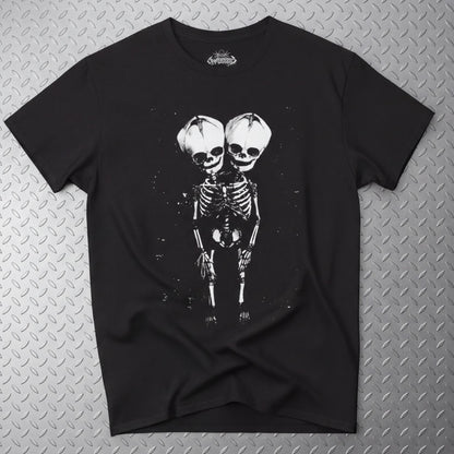 T-Shirt - 2 Headed Skeleton | Punk Goth | Skulls & Skeletons | Ladies Tee from SHIRT MONSTERS