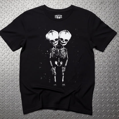T-Shirt - 2 Headed Skeleton | Punk Goth | Skulls & Skeletons | Ladies Tee from SHIRT MONSTERS