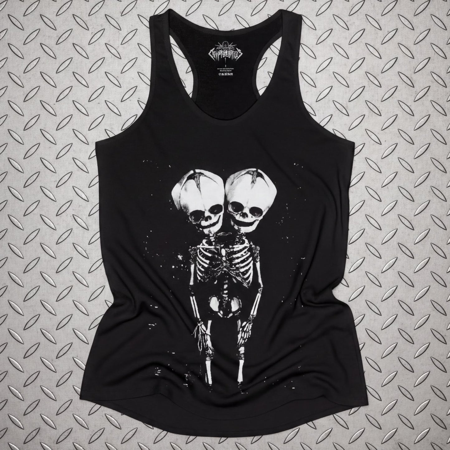 T-Shirt - 2 Headed Skeleton | Punk Goth | Skulls & Skeletons | Ladies Tee from SHIRT MONSTERS