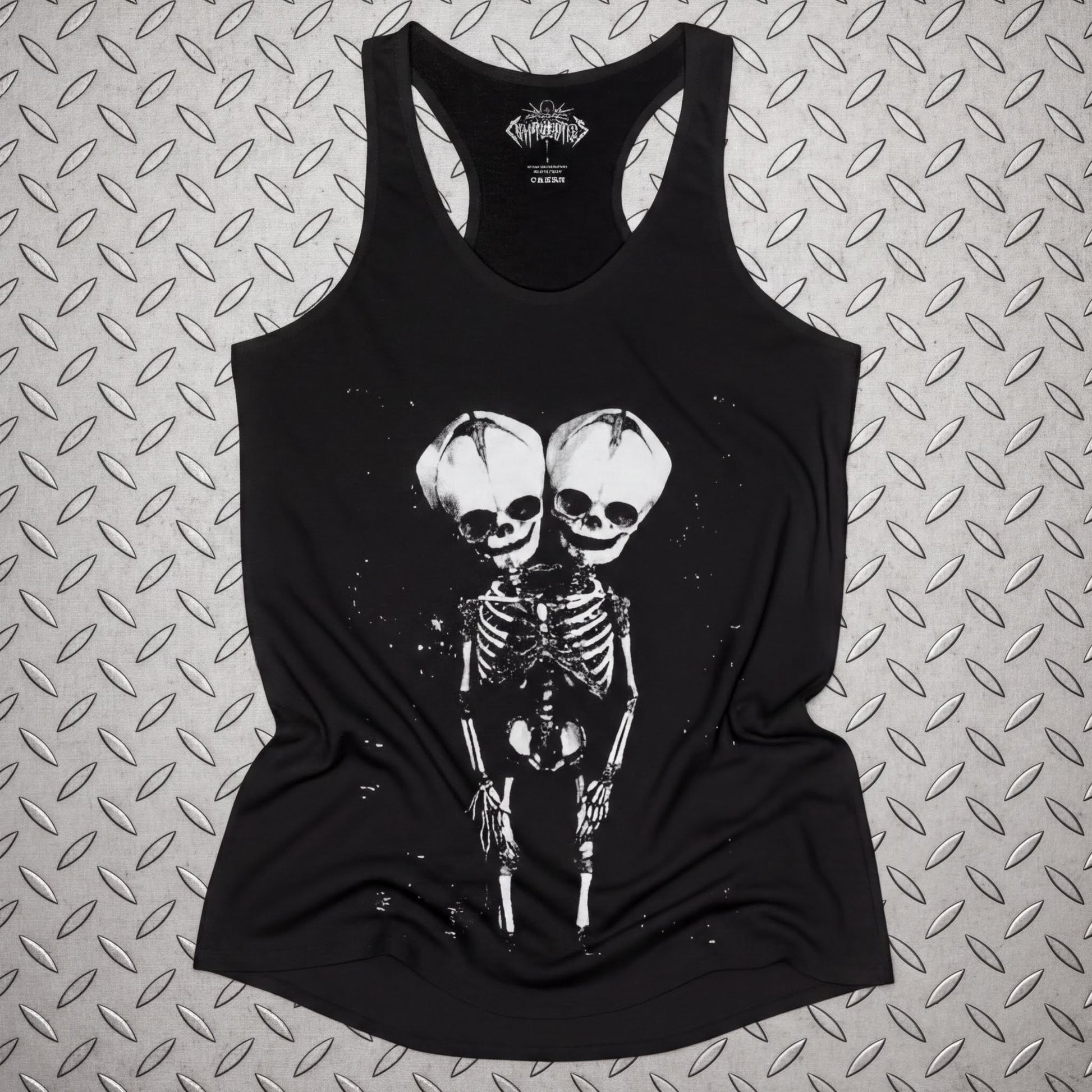 T-Shirt - 2 Headed Skeleton | Punk Goth | Skulls & Skeletons | Ladies Tee from SHIRT MONSTERS