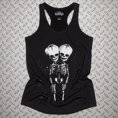 T-Shirt - 2 Headed Skeleton | Punk Goth | Skulls & Skeletons | Long Sleeve Tee from SHIRT MONSTERS