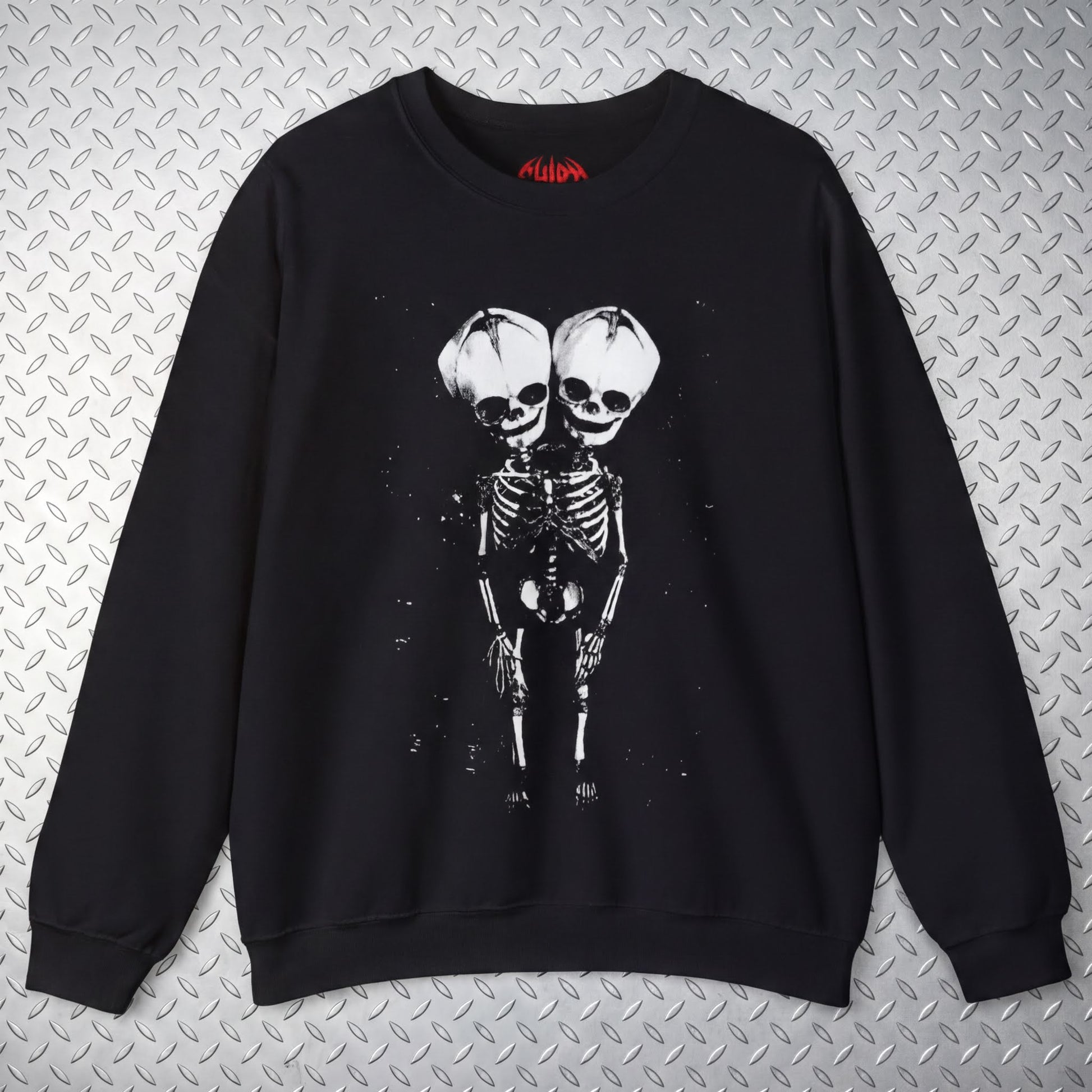T-Shirt - 2 Headed Skeleton | Punk Goth | Skulls & Skeletons | Long Sleeve Tee from SHIRT MONSTERS