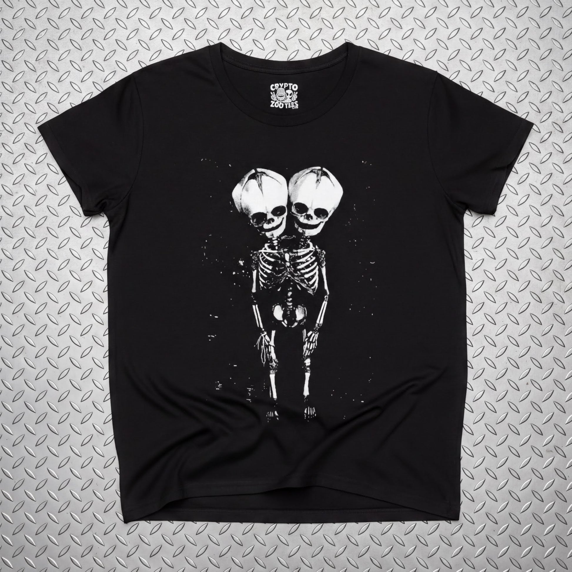 T-Shirt - 2 Headed Skeleton | Punk Goth | Skulls & Skeletons | Long Sleeve Tee from SHIRT MONSTERS