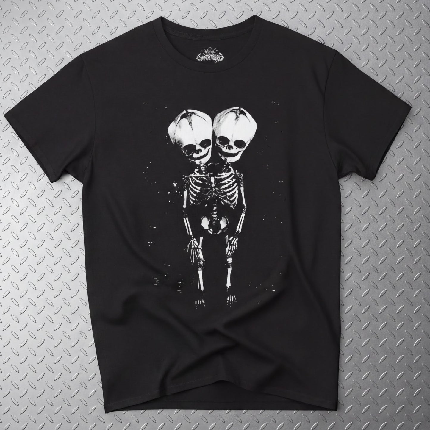T-Shirt - 2 Headed Skeleton | Punk Goth | Skulls & Skeletons | Long Sleeve Tee from SHIRT MONSTERS