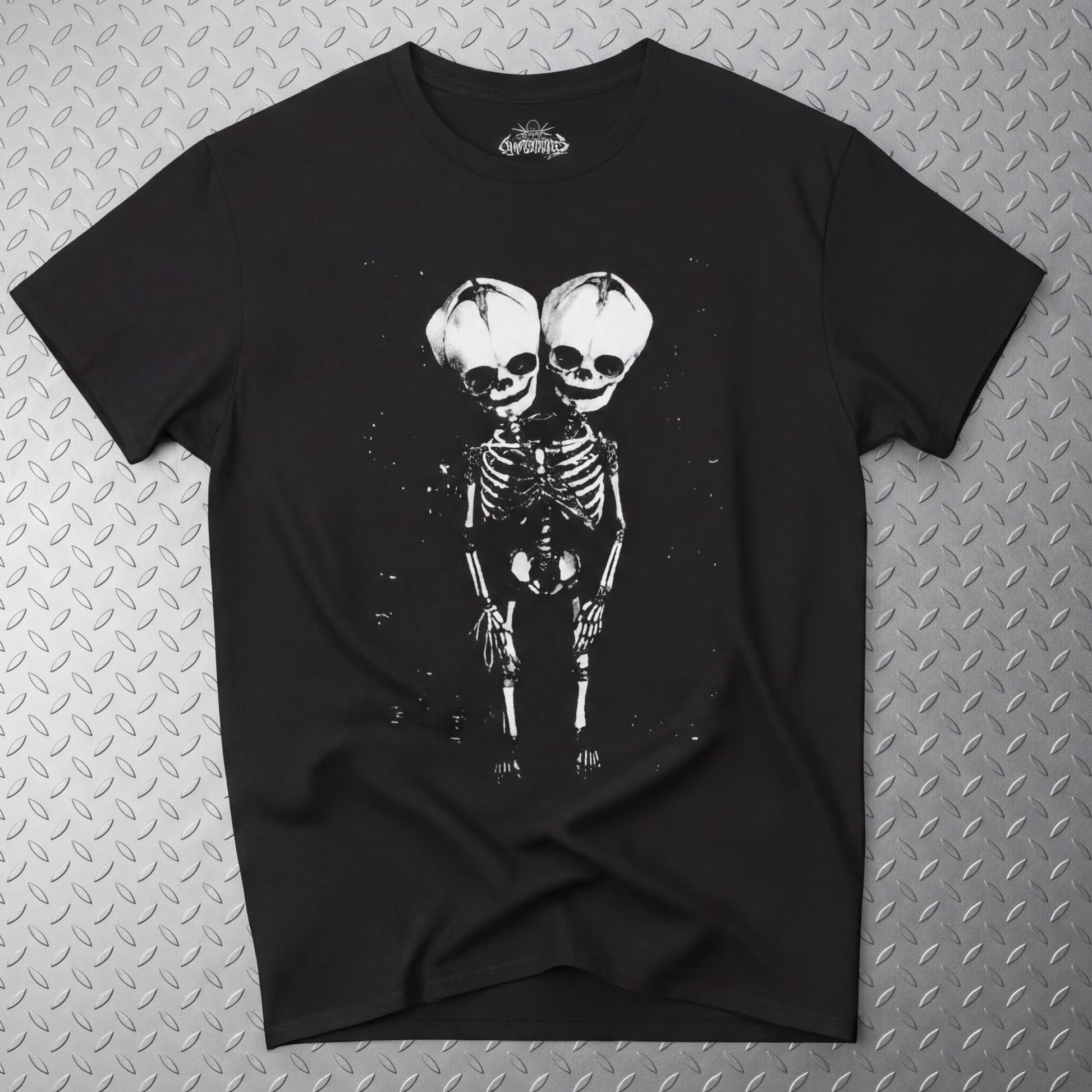 T-Shirt - 2 Headed Skeleton | Punk Goth | Skulls & Skeletons | Long Sleeve Tee from SHIRT MONSTERS