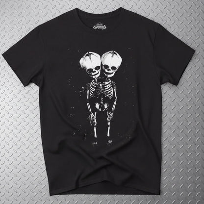 T-Shirt - 2 Headed Skeleton | Punk Goth | Skulls & Skeletons | Long Sleeve Tee from SHIRT MONSTERS