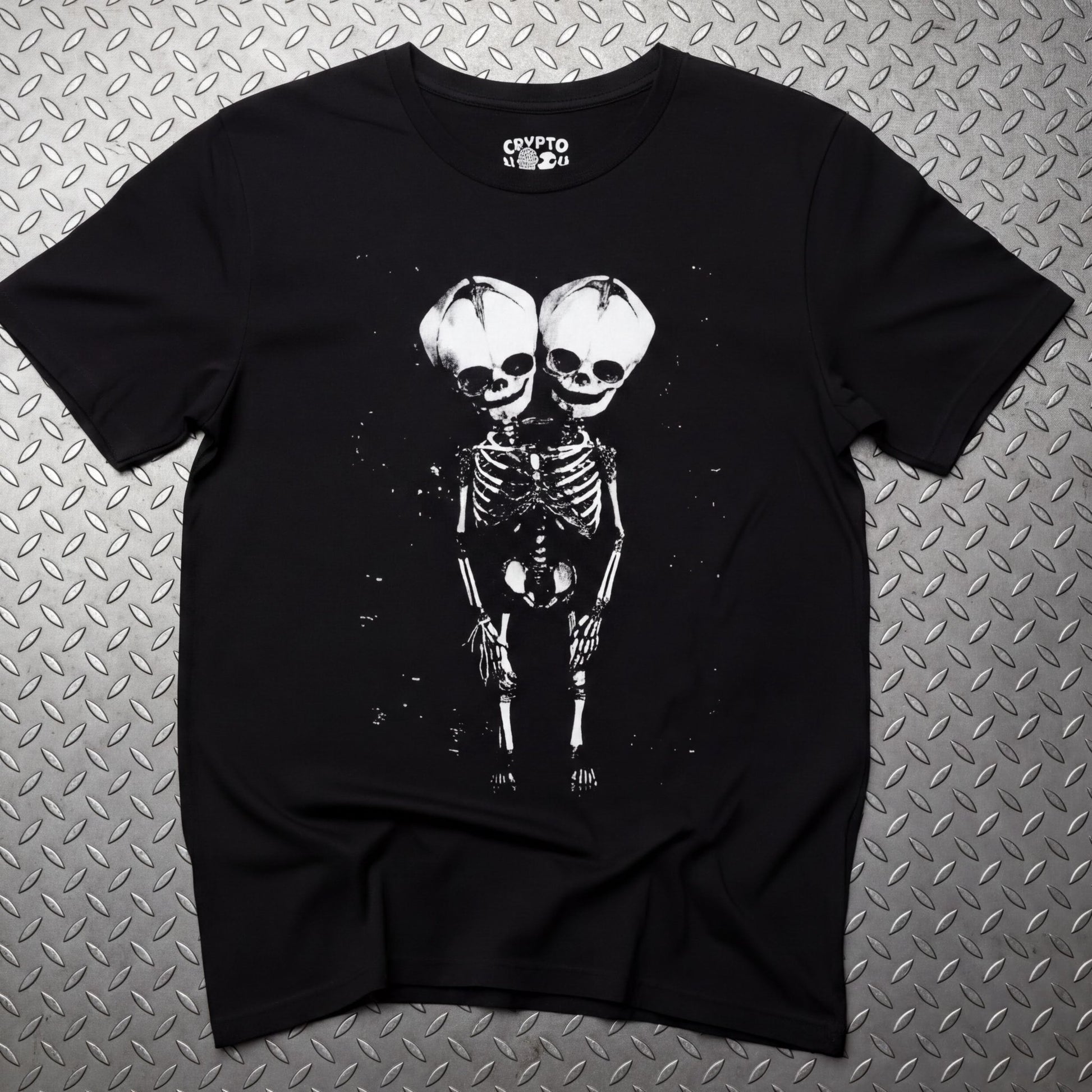 T-Shirt - 2 Headed Skeleton | Punk Goth | Skulls & Skeletons | Long Sleeve Tee from SHIRT MONSTERS