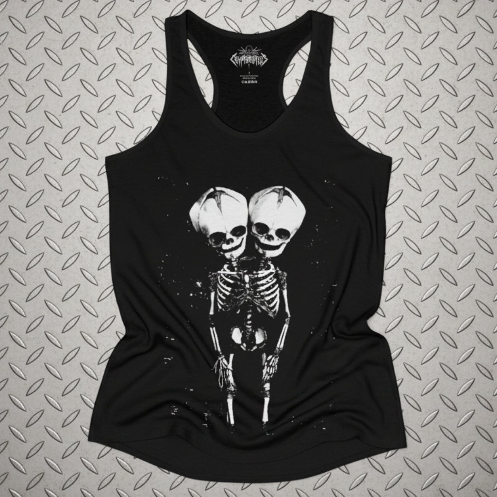 T-Shirt - 2 Headed Skeleton | Punk Goth | Skulls & Skeletons | Pullover Hoodie (2 Sided) from SHIRT MONSTERS