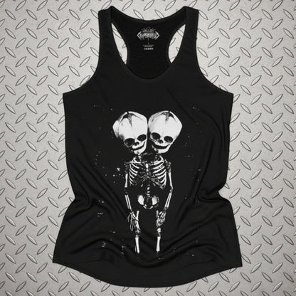 T-Shirt - 2 Headed Skeleton | Punk Goth | Skulls & Skeletons | Pullover Hoodie (2 Sided) from SHIRT MONSTERS