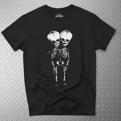 T-Shirt - 2 Headed Skeleton | Punk Goth | Skulls & Skeletons | Pullover Hoodie (2 Sided) from SHIRT MONSTERS