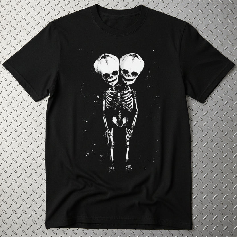 T-Shirt - 2 Headed Skeleton | Punk Goth | Skulls & Skeletons | Pullover Hoodie (2 Sided) from SHIRT MONSTERS