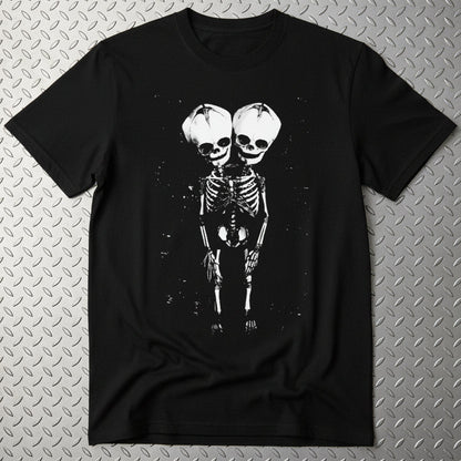 T-Shirt - 2 Headed Skeleton | Punk Goth | Skulls & Skeletons | Pullover Hoodie (2 Sided) from SHIRT MONSTERS