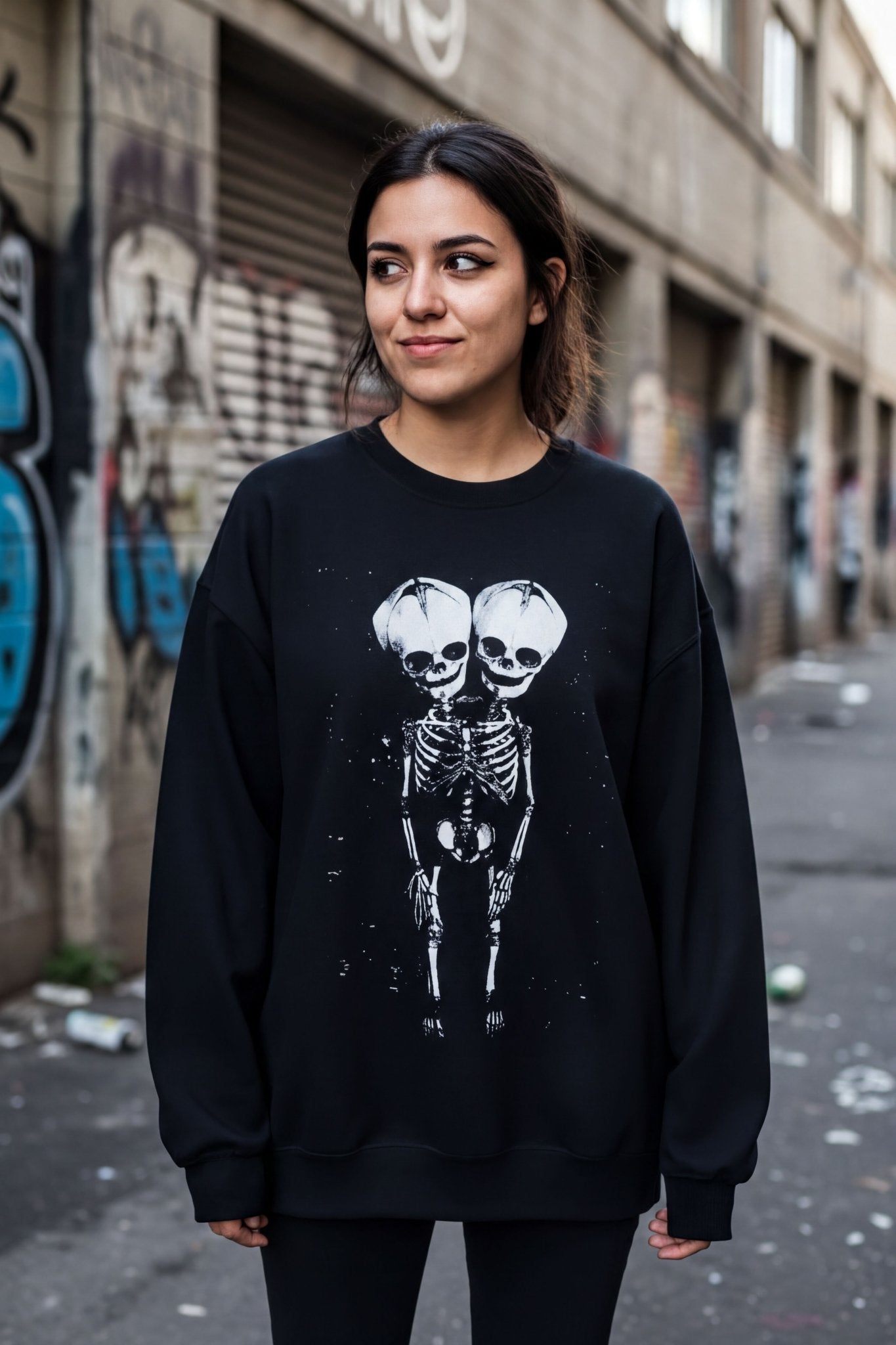 T-Shirt - 2 Headed Skeleton | Punk Goth | Skulls & Skeletons | Sweatshirt from SHIRT MONSTERS