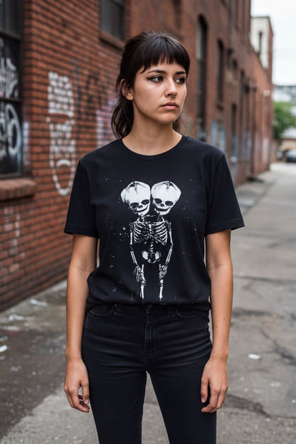 T-Shirt - 2 Headed Skeleton | Punk Goth | Skulls & Skeletons | Sweatshirt from SHIRT MONSTERS