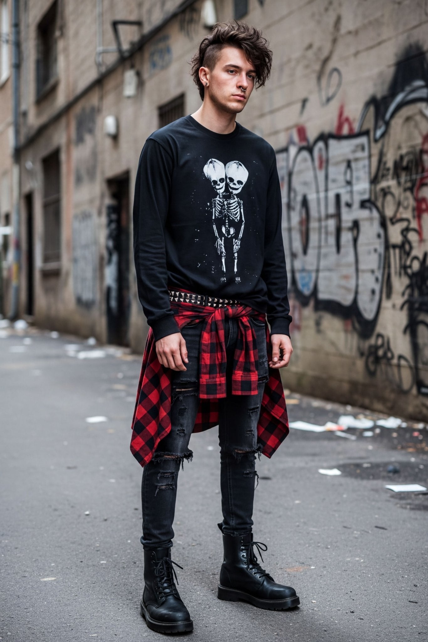 T-Shirt - 2 Headed Skeleton | Punk Goth | Skulls & Skeletons | Sweatshirt from SHIRT MONSTERS