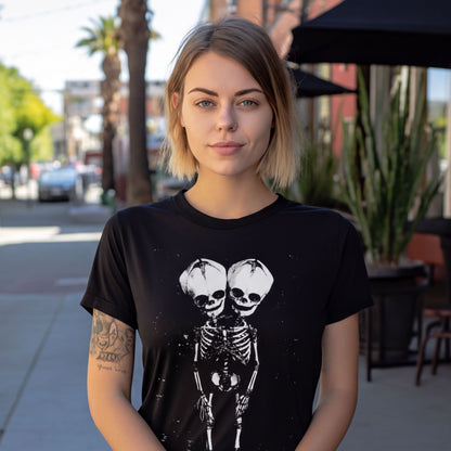 T-Shirt - 2 Headed Skeleton | Punk Goth | Skulls & Skeletons | Sweatshirt from SHIRT MONSTERS