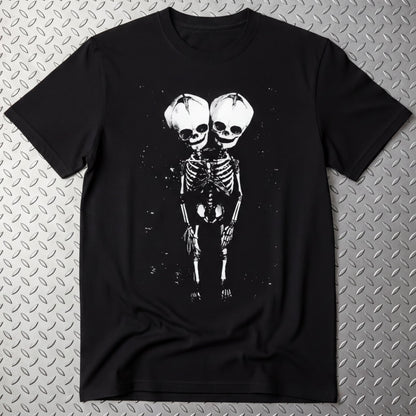 T-Shirt - 2 Headed Skeleton | Punk Goth | Skulls & Skeletons | T-Shirt from SHIRT MONSTERS