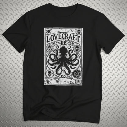 HP Lovecraft Tarot Card Shirt | Unisex Heavy Cotton - Gildan 5000 | Books, Horror, Retro & Vintage | Goth/Gothic
