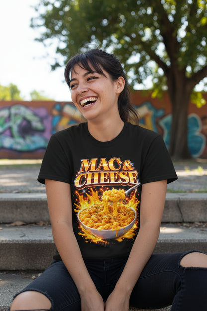 Mac And Cheese Shirt | Unisex Heavy Cotton - Gildan 5000 | Food & Drink, Funny, Retro & Vintage