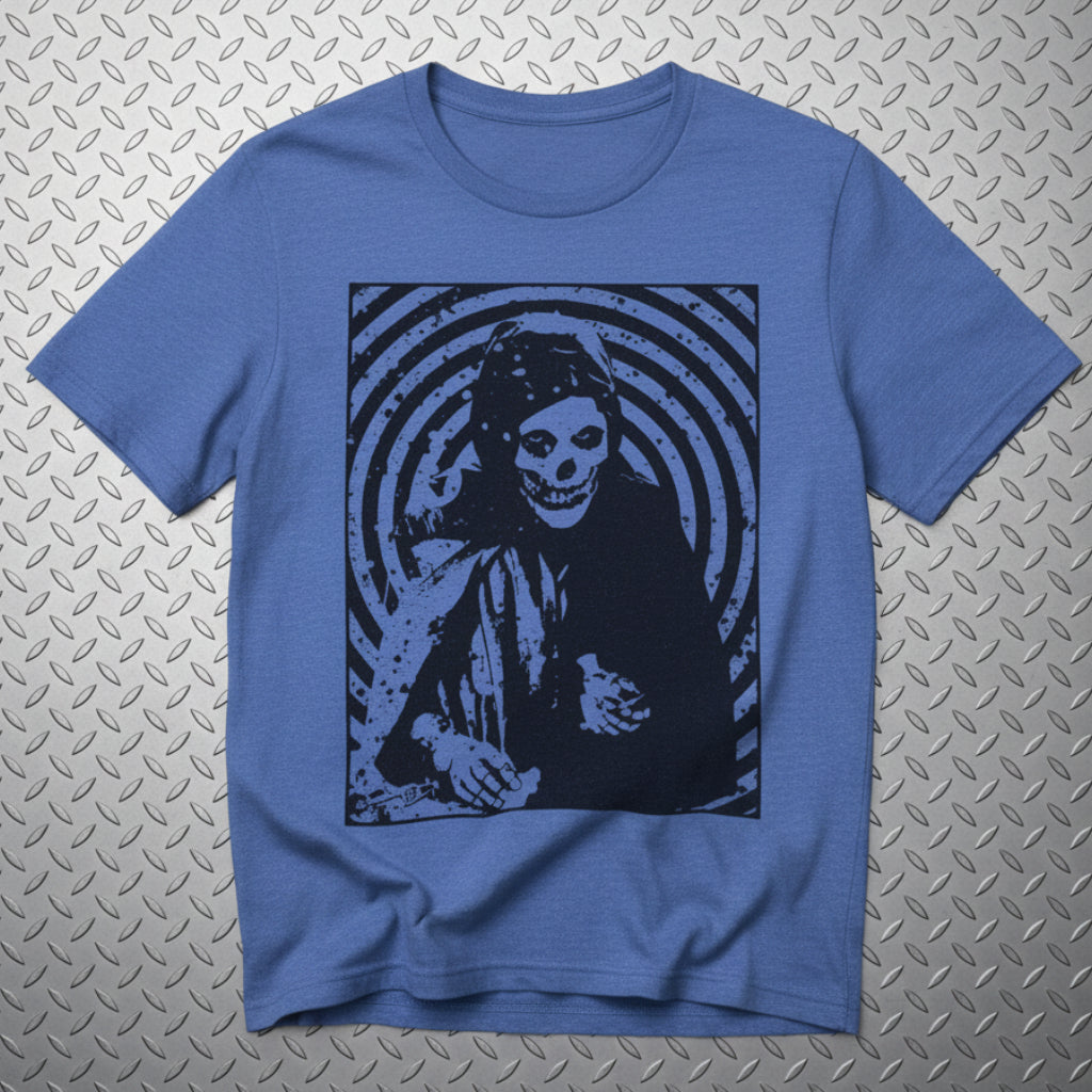 Crimson Ghost Hypnotic Shirt | Horror, Skulls & Skeletons Punk | Fitted Tee