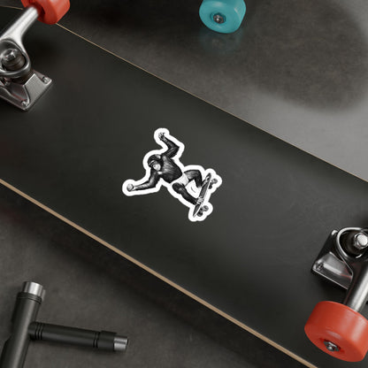Monkey on a Skateboard Sticker | 4" x 3.5" | Funny Skate Art
