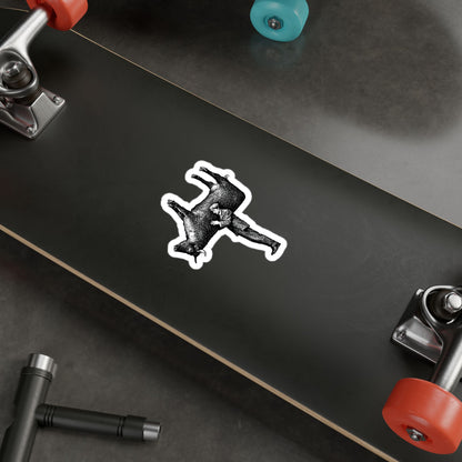 Man Carrying an Upside Down Cow Sticker | 4.5" x 3.75"
