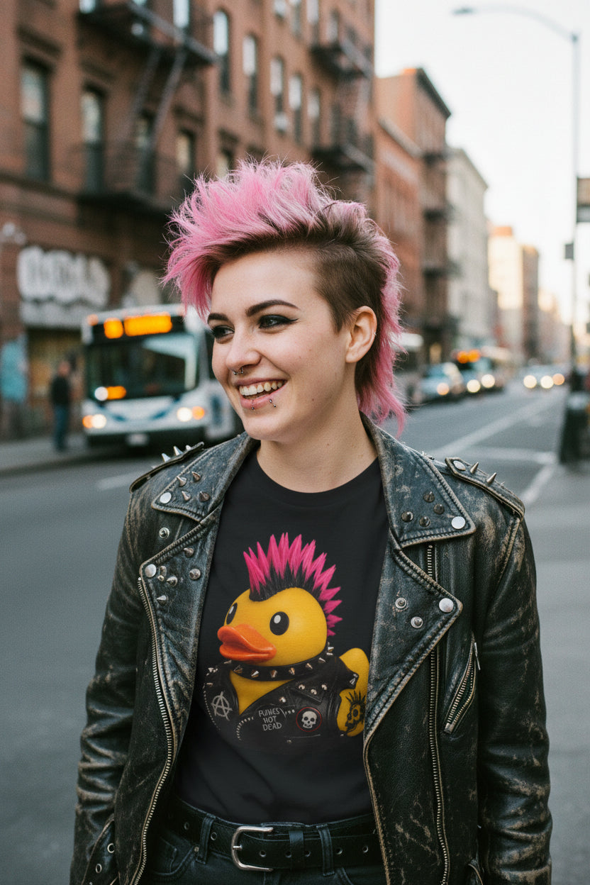 Punk Rubber Duck Shirt | Light Fitted - Unisex Bella+Canvas 3001 | Animals, Funny | Punk
