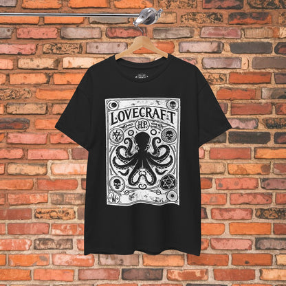 HP Lovecraft Tarot Card Shirt | Unisex Heavy Cotton - Gildan 5000 | Books, Horror, Retro & Vintage | Goth/Gothic