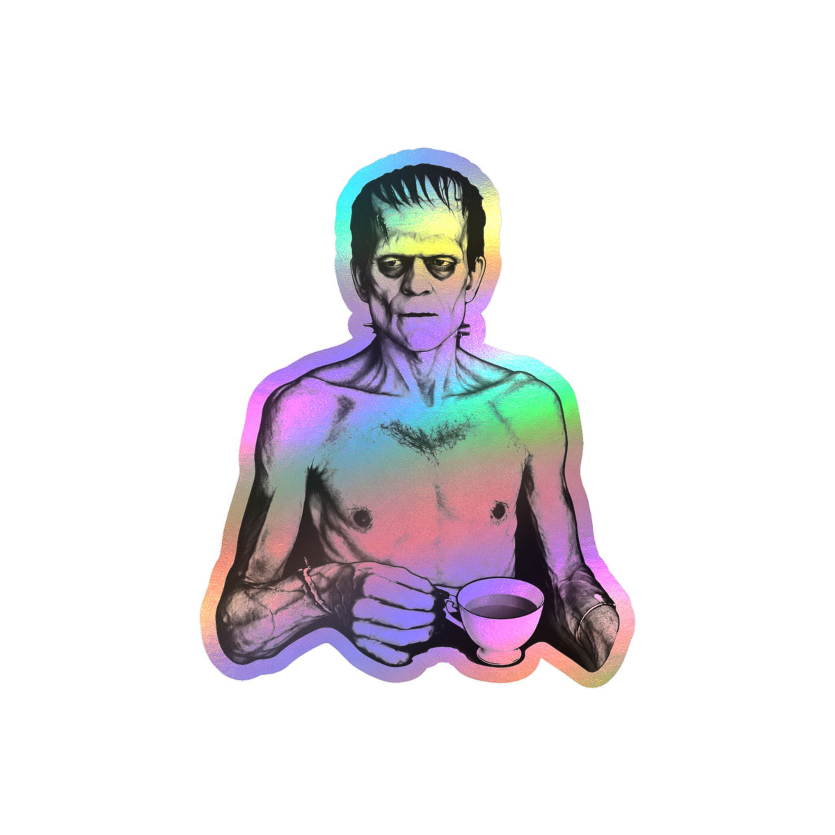 Frankenstein's Monster Tea Sticker | 4.5" x 3.6" | Horror