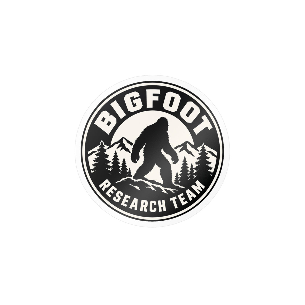 Bigfoot Research Team Sticker | 3.5" Round | Sasquatch Cryptid