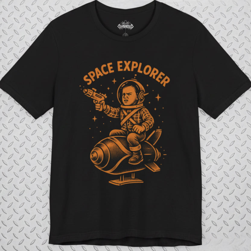 Retro Space Explorer Tee | Light Fitted - Unisex Bella+Canvas 3001 | Alien & UFO, Retro & Vintage | Psychedelic