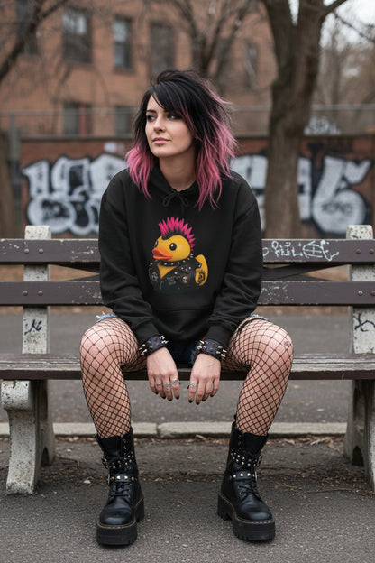 Punk Rubber Duck Shirt | Unisex Pullover Hoodie - Gildan | Animals, Funny | Punk