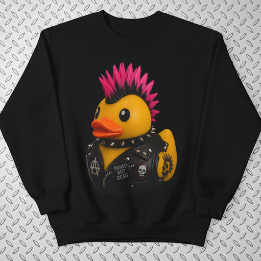 Punk Rubber Duck Shirt | Unisex Crewneck Sweatshirt - Gildan 18000 | Animals, Funny | Punk