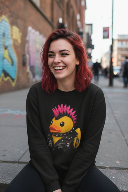Punk Rubber Duck Shirt | Unisex Crewneck Sweatshirt - Gildan 18000 | Animals, Funny | Punk