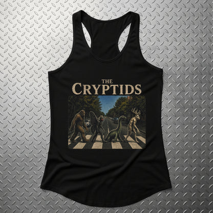 Cryptids Abbey Road | Bigfoot, Nessie, Wendigo | Ladies Racerback Tank Top