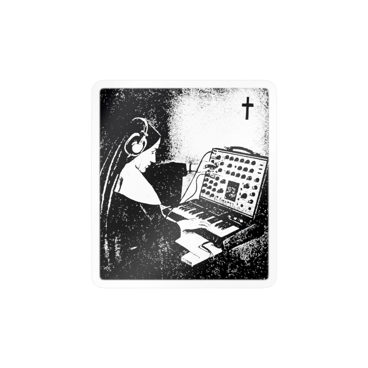 Synth Nun Sticker | Glossy Kiss Cut | Music | Goth/Gothic