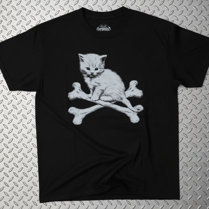 Kitten & Crossbones Shirt | Animals Cats | Goth/Gothic | Crewneck Sweatshirt