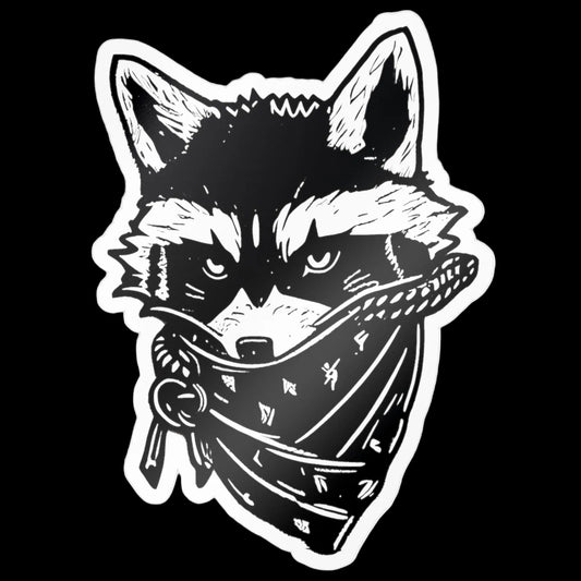 Bandit Raccoon Sticker | Glossy Kiss Cut | Animals | Punk