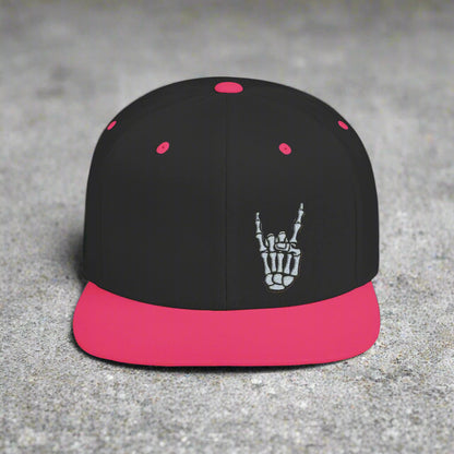 Metal Snapback Hat Skeleton Devil Horn Fingers Flat Bill Cap Black Street Style Hat Goth Adjustable Cap Gift For Rock FansSkeleton Metal Devil Horn Fingers | Hats & Beanies | Skulls & Skeletons, Metal | Metal