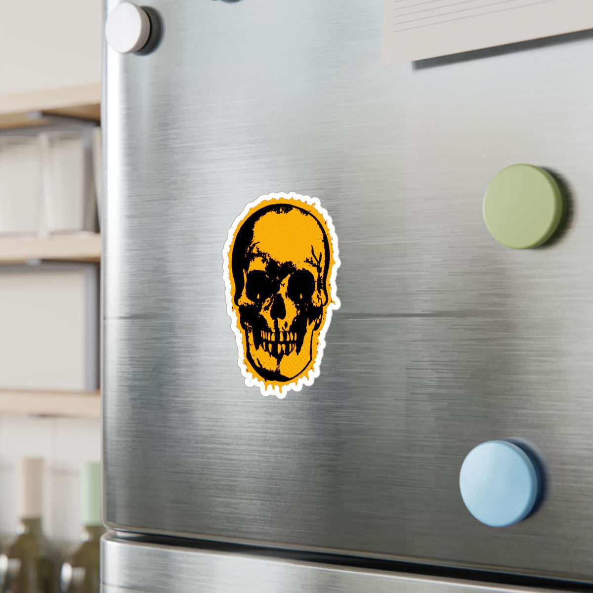 Orange Skull Sticker | Glossy Kiss Cut | Skulls & Skeletons | Punk
